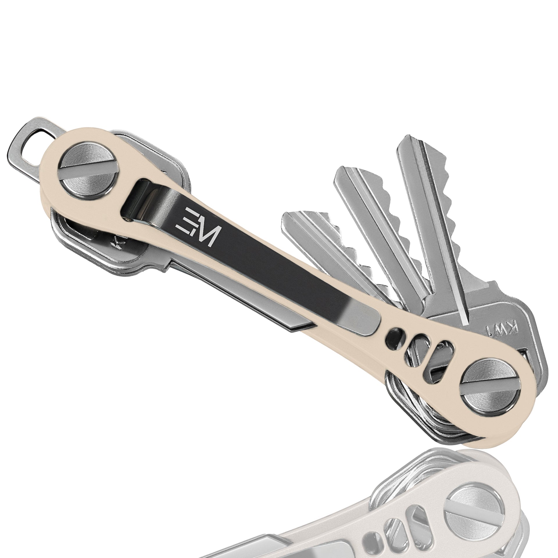 EM Key Holder Keychain for Men - Aircraft-Grade Aluminum Key Organizer up  to 14 Keys, Car Keychain, Ring Holder, Keyring, Belt Key Holder, Minimalist
