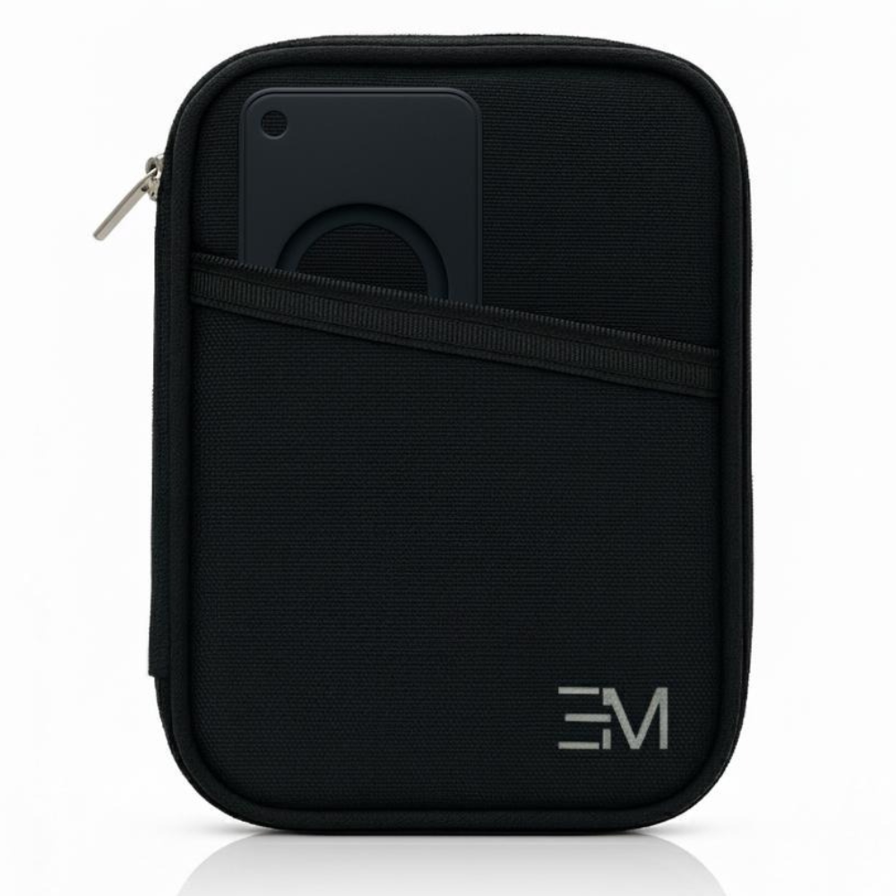 EM RFID Protection Travel Wallet & Passport Holder – Zippered Organizer Case with AirTag card holder – Holds Cards, Cash, ID, Tickets